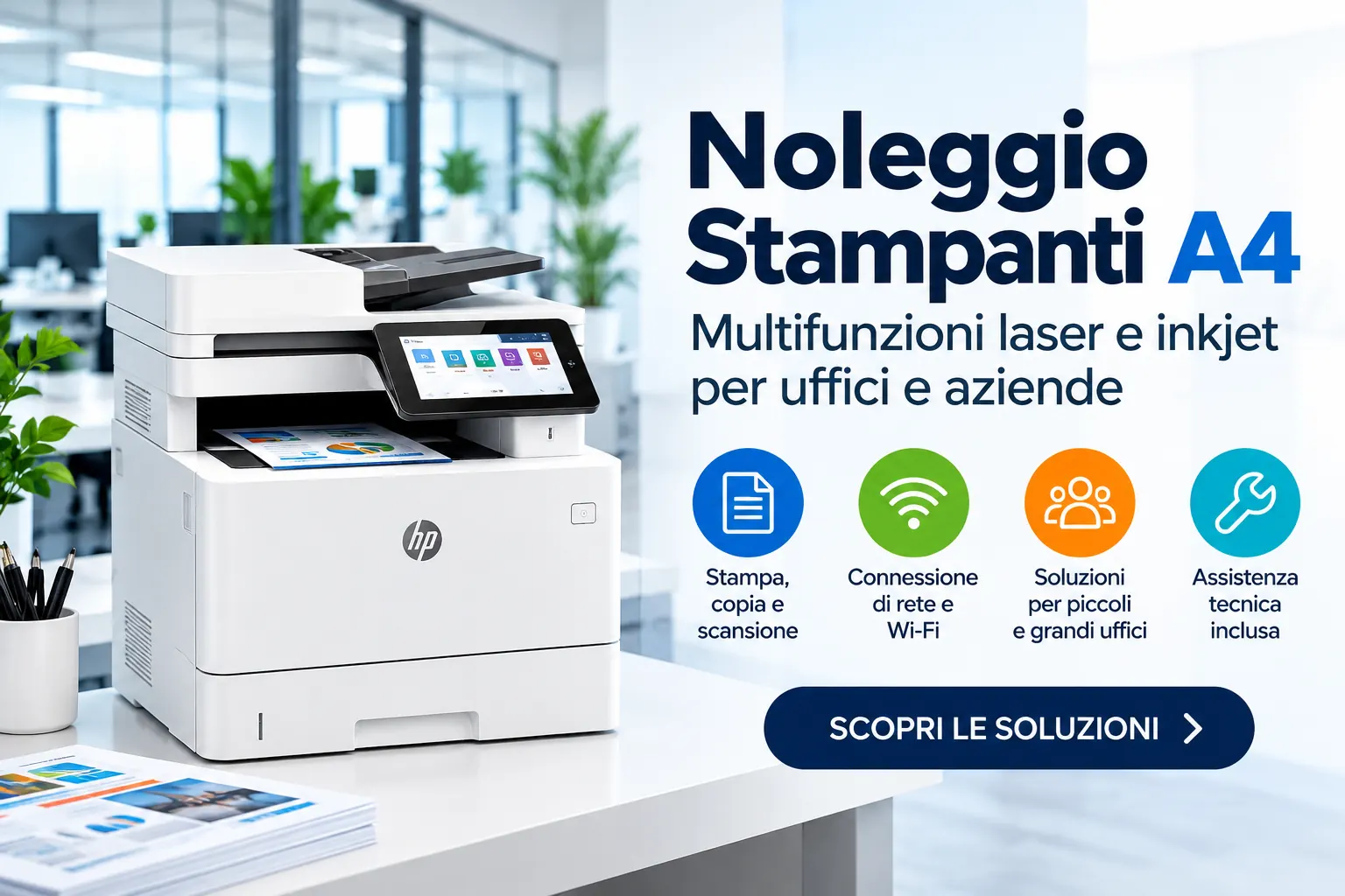 Noleggio stampanti multifunzione A4 laser per uffici e aziende